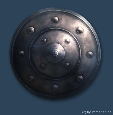 Rundschild aus Eisenholz